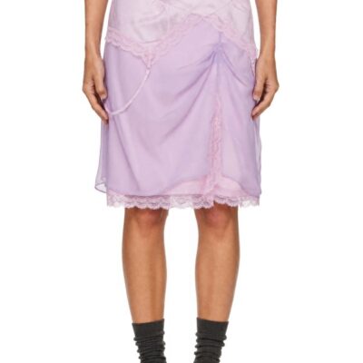 Marc Jacobs PInk Layered Satin Slip Midi Skirt