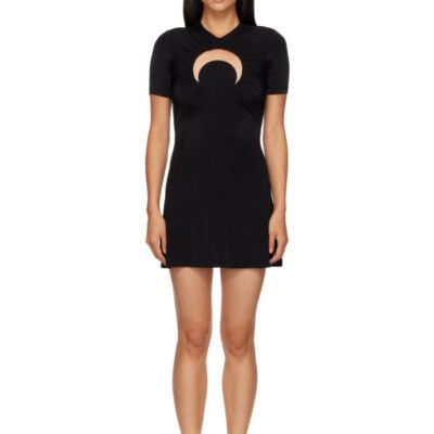 Marine Serre Black Moon Gathered Minidress