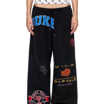 Marine Serre Black Regenerated Graphic Jersey Sweatpants