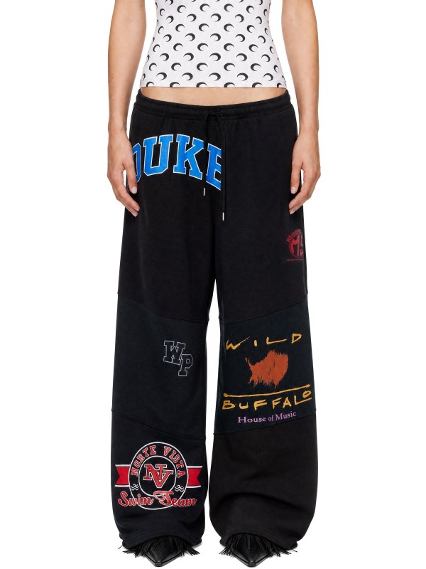 Marine Serre Black Regenerated Graphic Jersey Sweatpants