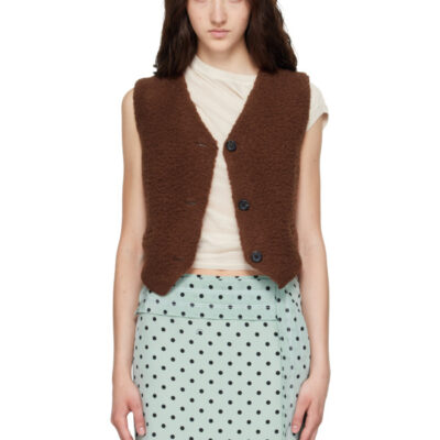 Marni Brown Curly Wool Vest