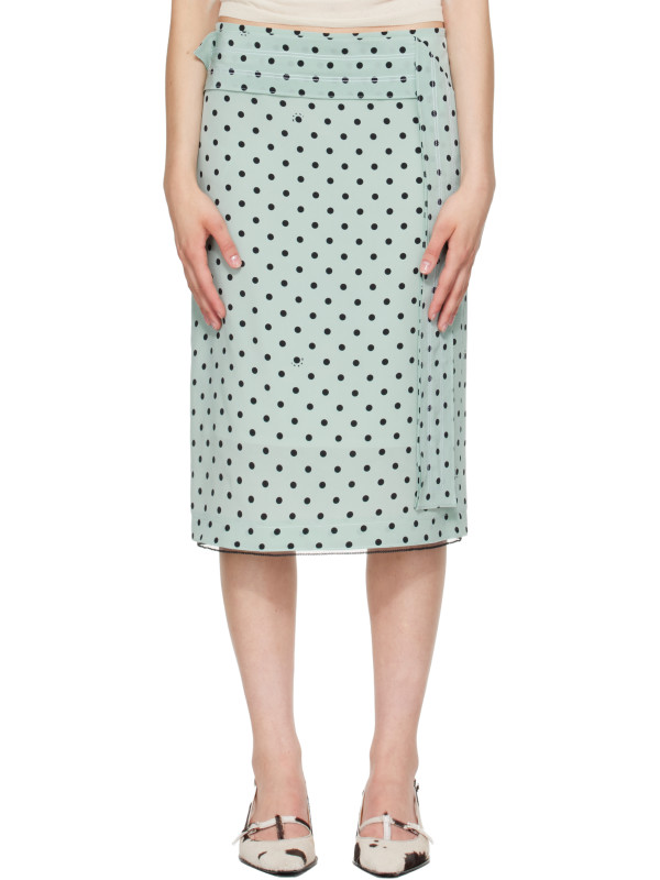 Marni Green Polka Dots Midi Skirt