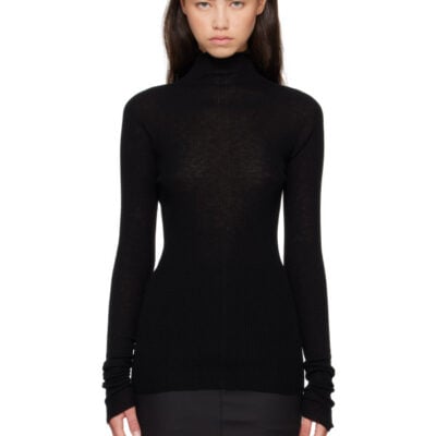 Matieres Feacales Black Forever Knit Turtleneck