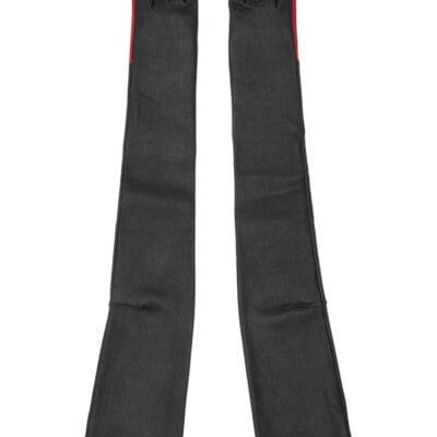 Matieres Feacales Black Guilt Leather Gloves