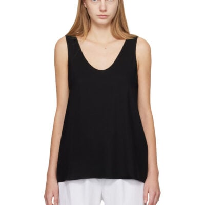 Matteau Black Fluid Scoop Tank Top