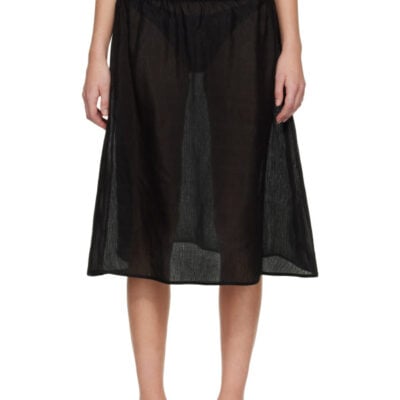 Matteau Black Sheer Midi Skirt