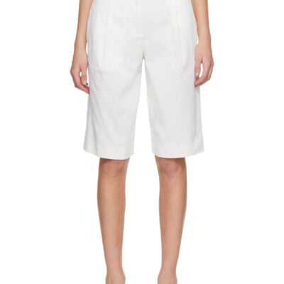 Matteau White Long Chino Shorts