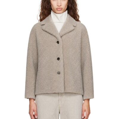 Max Mara Gray Violante Shearling Jacket