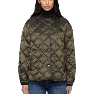 Max Mara Khaki Soft Quilted Down Jacket