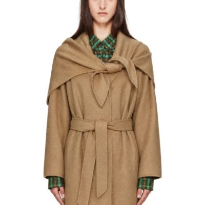Max Mara Tan Detto Double Cashmere Stole & Coat