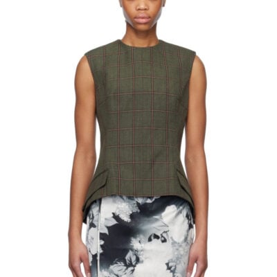 Meryll Rogge Khaki Blazer Top