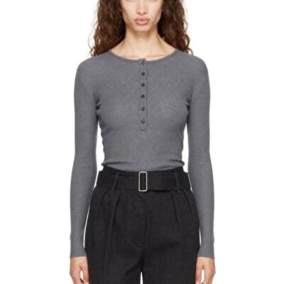Mfpen Gray Long Sleeve Henley
