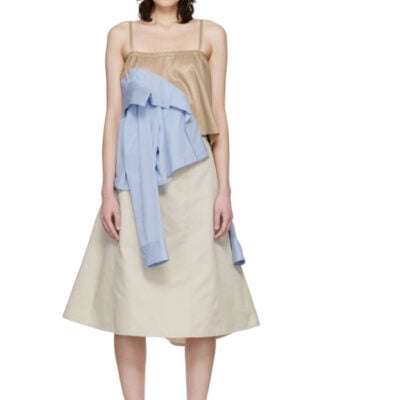 Miharayasuhiro Beige & Blue Shirts Combined Camisole