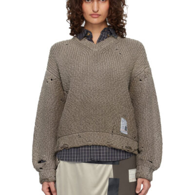 Miharayasuhiro Brown Sun Faded Like Knit Sweater