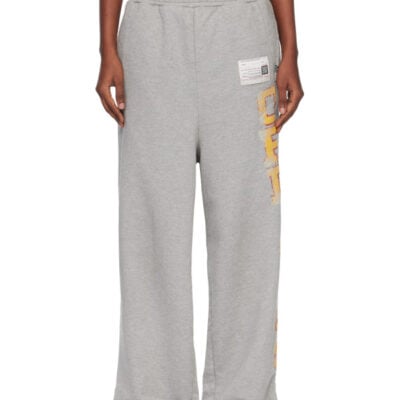 Miharayasuhiro Gray College Print Sweatpants