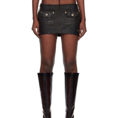 Miss Sixty Black KNWLS Edition Leather Miniskirt