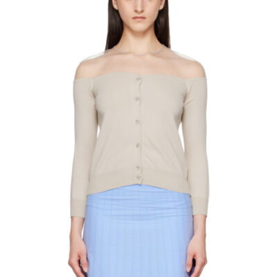 MM6 Maison Margiela Beige Knit Cardigan