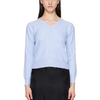MM6 Maison Margiela Blue Chiffon Overlay Cardigan