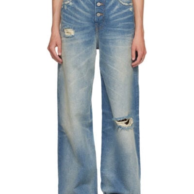 MM6 Maison Margiela Blue Distressed Jeans