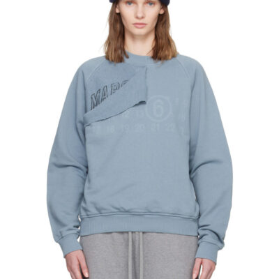 MM6 Maison Margiela Blue Double Layer Sweatshirt