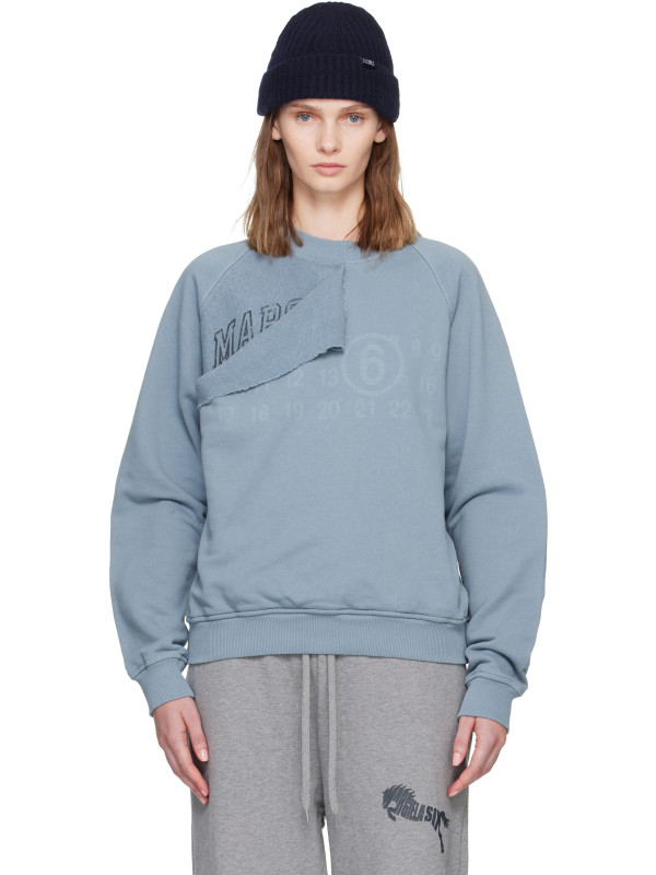 MM6 Maison Margiela Blue Double Layer Sweatshirt