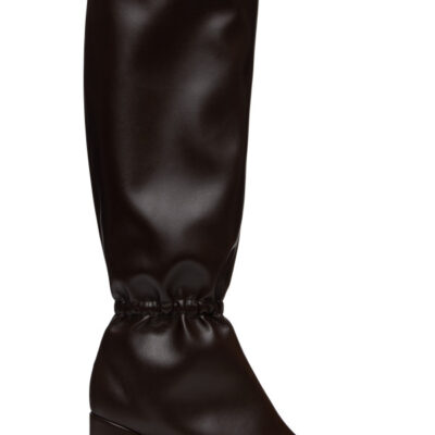 MM6 Maison Margiela Brown Elasticated Anatomic Knee-High Boots