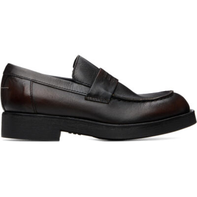MM6 Maison Margiela Brown Leather Loafers