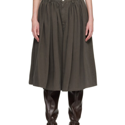 MM6 Maison Margiela Brown Overdyed Cotton Gabardine Shorts