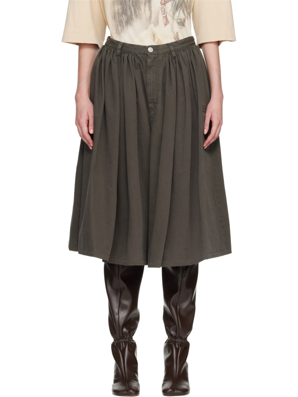 MM6 Maison Margiela Brown Overdyed Cotton Gabardine Shorts