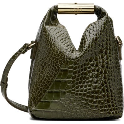 MM6 Maison Margiela Green Crossbody New Triangle Tote