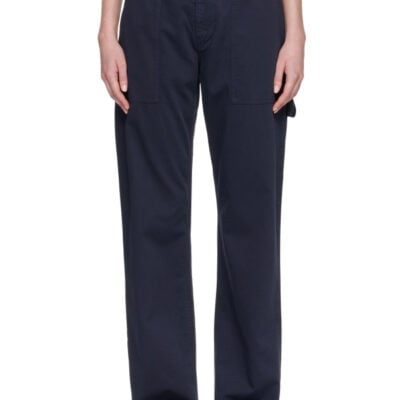 MM6 Maison Margiela Navy Rib-Knit Waist Trousers