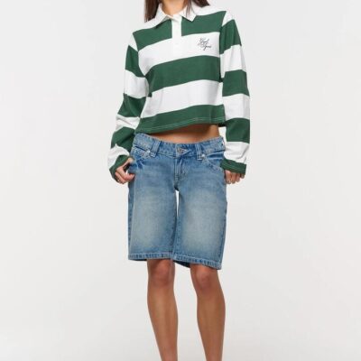 Abrand Jeans 00 Selena Low Blue Baggy Long Short