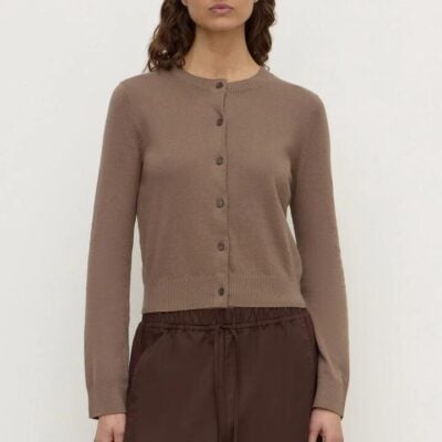 Assembly Label Orina Dark Sand Cotton Cashmere Cardigan