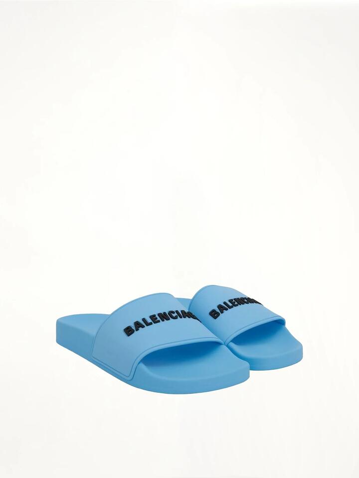 BALENCIAGA 3D Logo Pool Slide Sandal