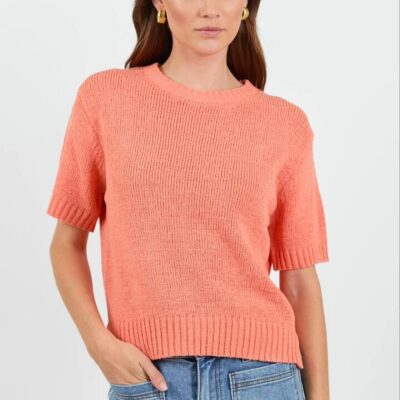 By Rosa. Loveable Melon Tape Yarn Knit Tee