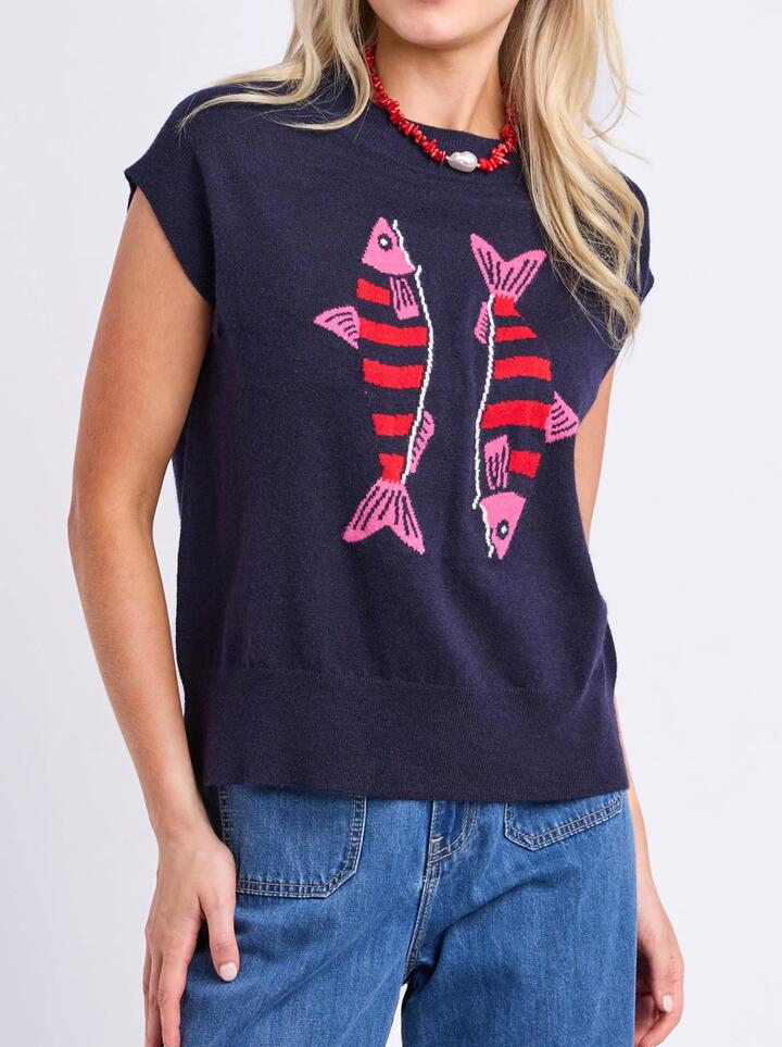 Elm Fishy Intarsia Knit