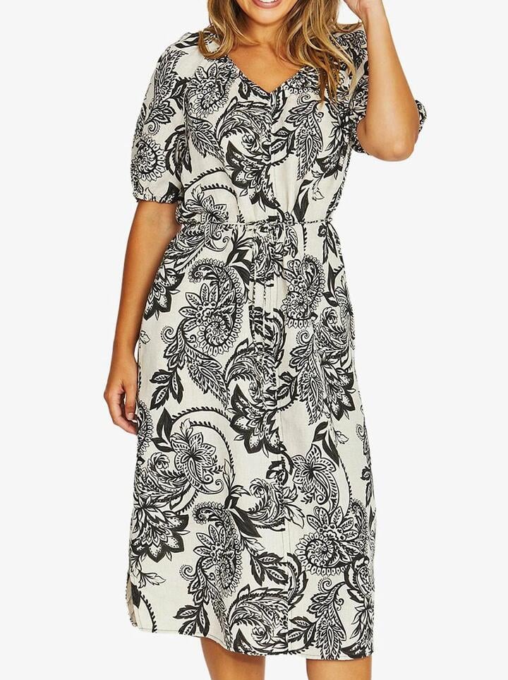 Jump Bohemia Short Sleeve Tie Dress
