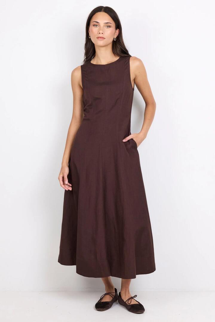 RE:UNION Label Forum Chocolate Panelled Sleeveless Maxi Dress