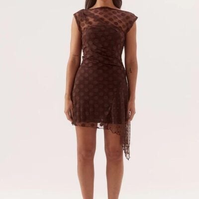 Sovere Blyth Chocolate Spot Sleeveless Mini Dress