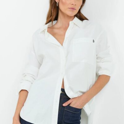 Stories be Told Signature Ivory Oxford Oversized Shirt