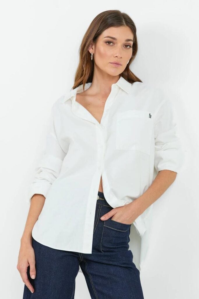 Stories be Told Signature Ivory Oxford Oversized Shirt