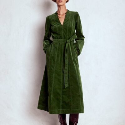 Boden Ros Panelled Cord Midi Dress