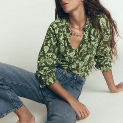 Boden Pia Ruffle Detail Top