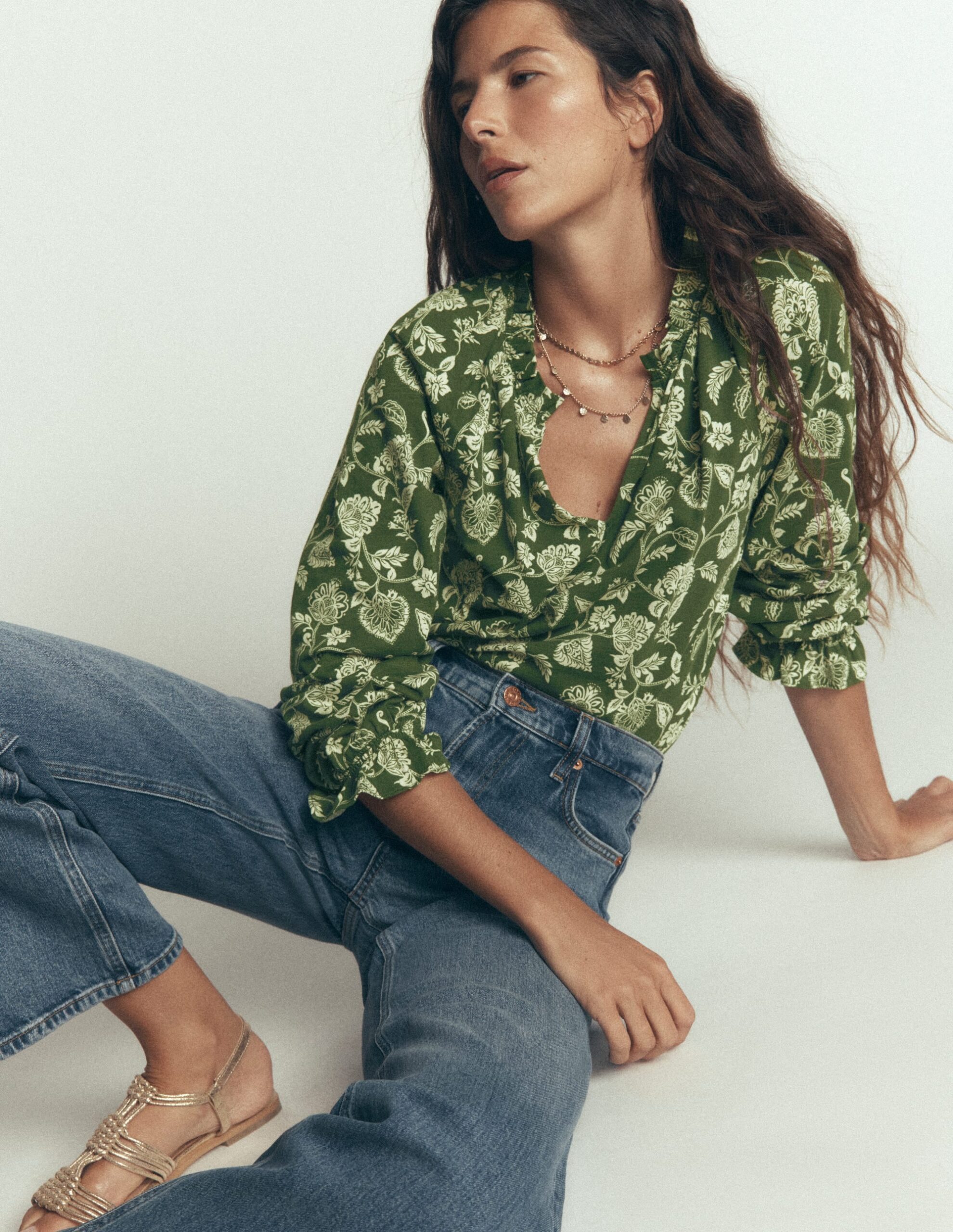Boden Pia Ruffle Detail Top