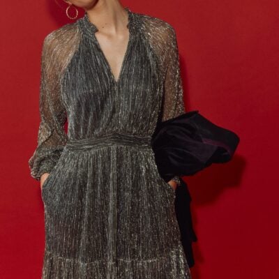 Boden Lucille Smocked Sparkle Dress
