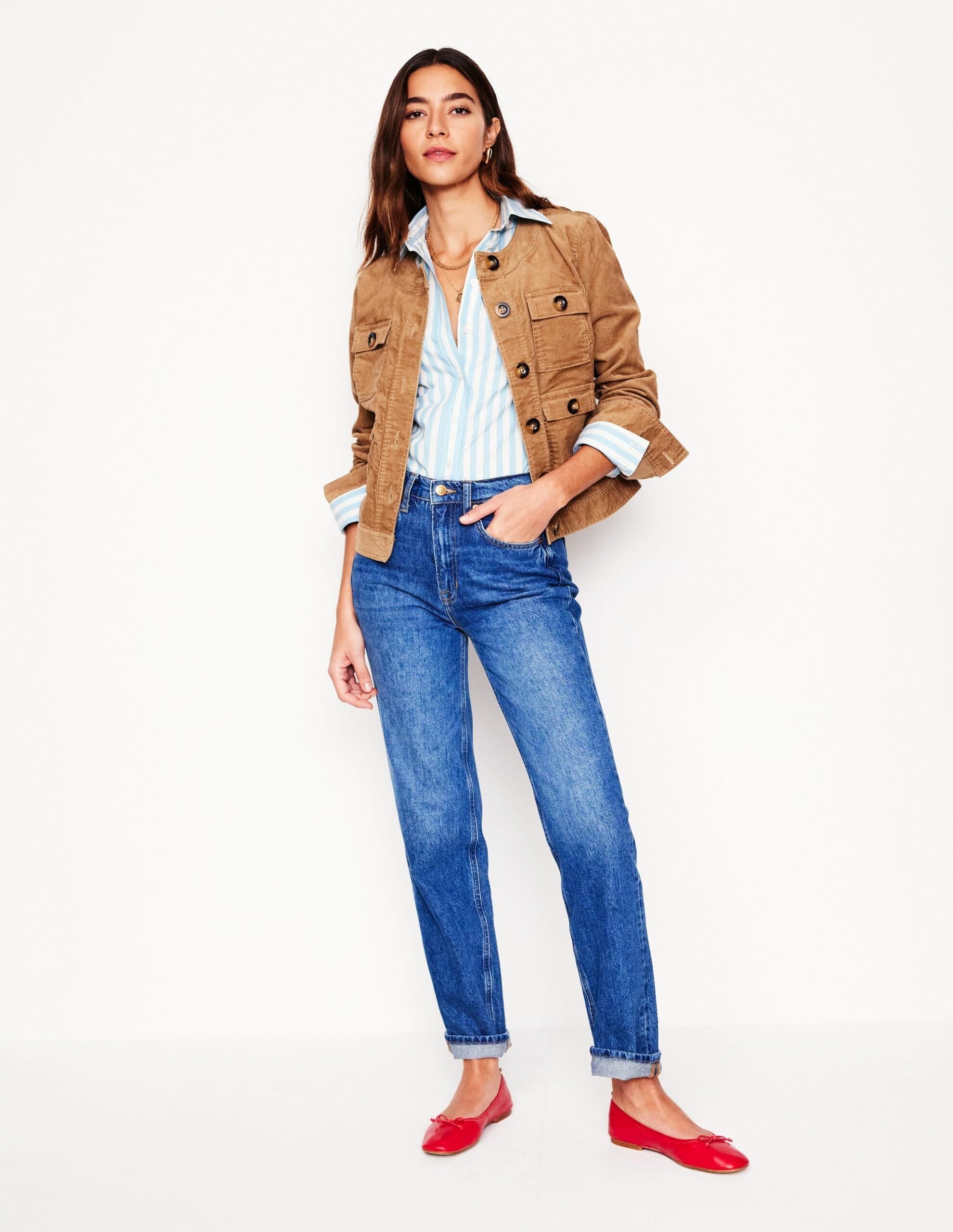 Boden High Rise Straight Leg Jeans