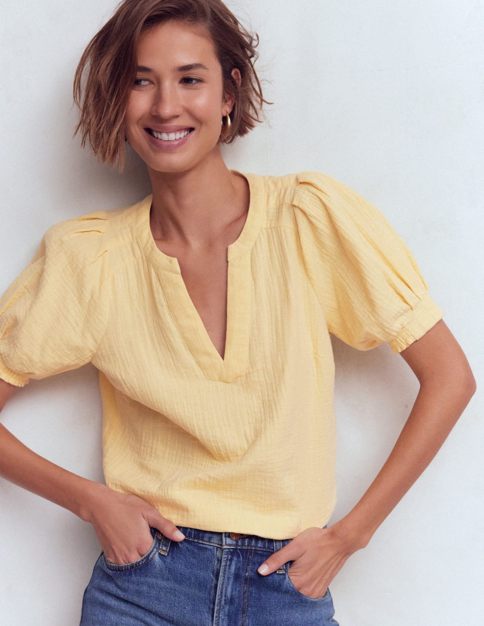 Boden Rae Double Cloth Top