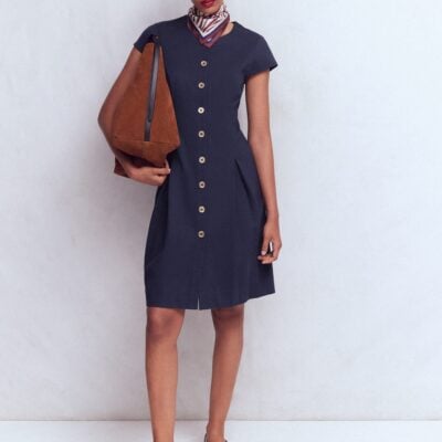 Boden Short Pleated Ponte Dress