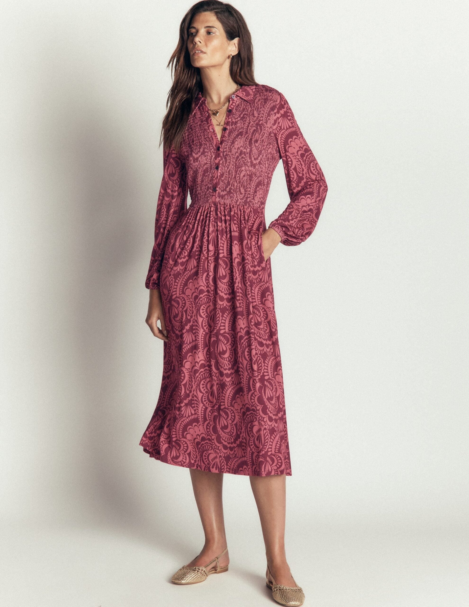 Boden Smocked Jersey Dress
