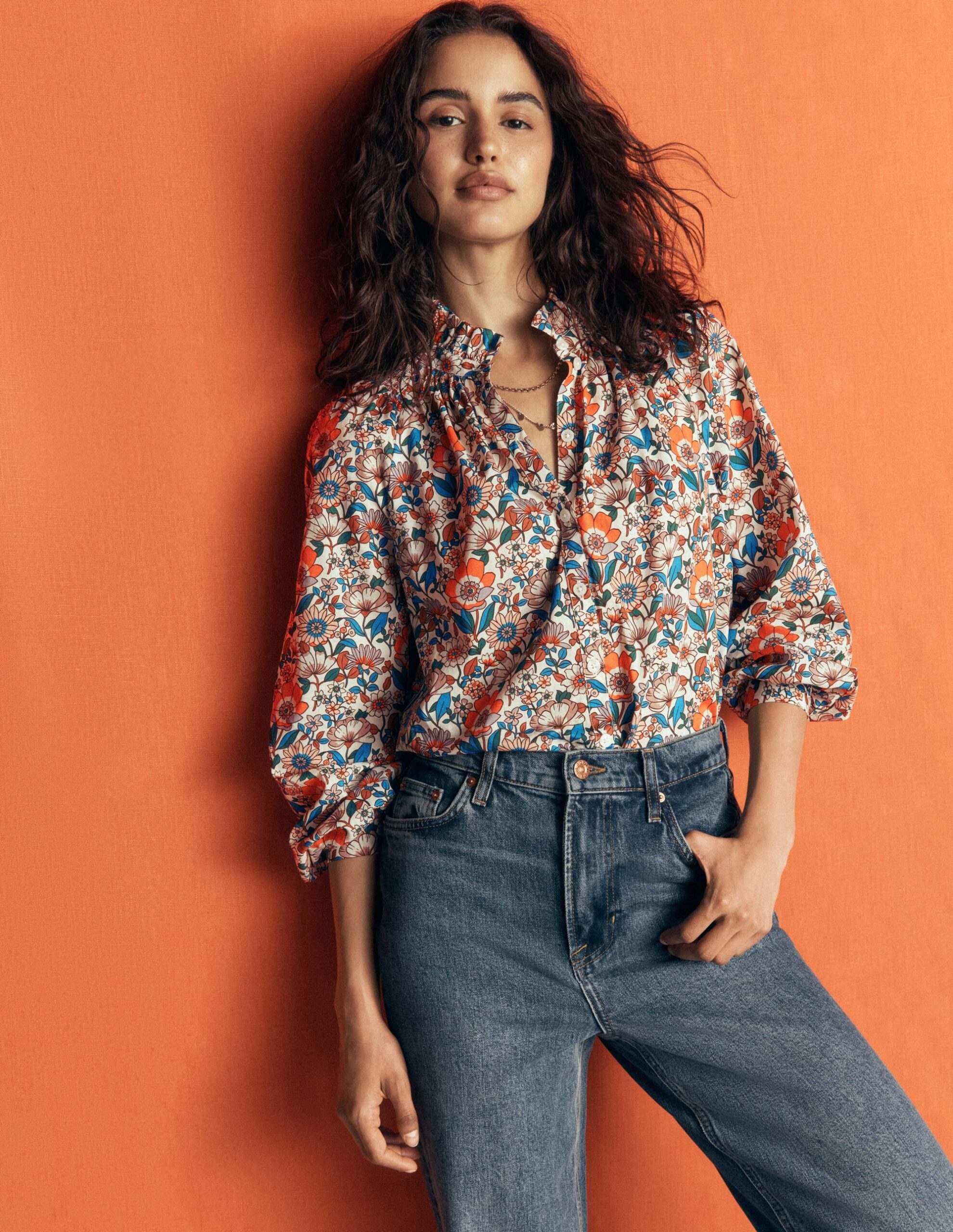 Boden Erica Cotton Frill Top